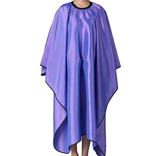 Iusmnur Barber Cape, Professional Hair Salon Cape with Adjustable Metal Clip, Shampoo Hair Cutting Cape for Barbers and Stylists - 55 x 63 inches (Purple)