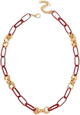 Chunky Thick Oval Chain Necklace for Women Long Oval Chain Choker Necklace Colorful Cuban Chains Link Necklaces Hiphop Trendy Y2k Jewelry