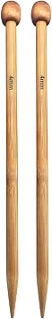 Weabetfu Bamboo Knitting Needle Straight Single Pointed 10-inch Length Knitting Needles for Handmade DIY Knitting,US Size 64mm