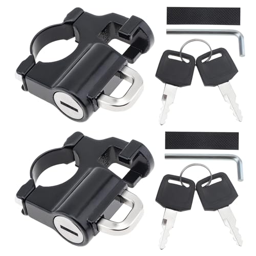 Windance 2PCS Anti-Theft Helmet Lock Hook with Mounting Clamp for Motorcycle Scooter ATV Bicycles, Aluminum Alloy Security Lock (Dual Hook), Black, MBA_40Y by Windance - Used condition - Image 2