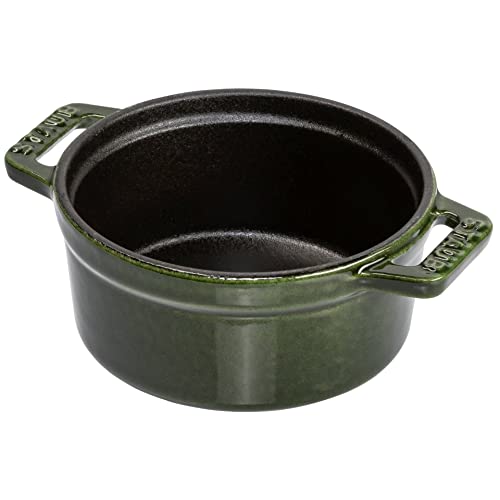 STAUB Mini Cocotte, Gusseisen Bräter, 10 cm, 0,25 L, Alle Herdarten inkl Induktion, Rund, Made in France, Basilikum-Grün – Ansicht 2
