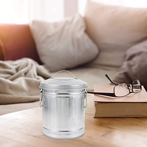 Cabilock Small Waste Basket 7.48X5.70X5.11In Faux Leather Trash can with Lid Mini Desktop Rubbish Bin for Office Home Stationery Storage and Decorative Use by Cabilock - Image 4