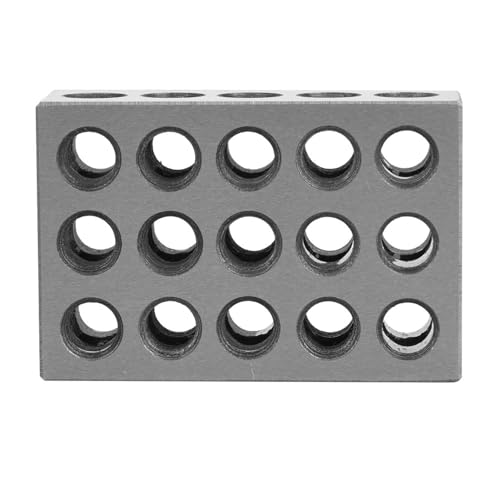 Stahlblöcke 1x2x3 cm, Gehärteter Stahl, 2er-Pack, 23 Löcher, Fräsblock Paralleler Klemmblock, Hochpräzise 0,0001, Premium Qualität