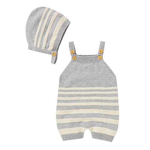 Newborn Baby Girl Boy Clothes Casual Knit Romper Cotton Sleeveless Sweater Clothes Jumpsuit One Piece With Hat Caps Outfits Set 2023 Casual Spring Romper Jumpsuit #TOP17