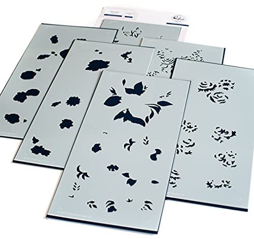 Pinkfresh Studio Stencil 4X9 6/PKG BQT, Joyful Bouquet Layering