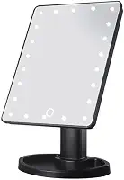 Espelho Articulado De Mesa Com Iluminação LED Para Maquiagem E Barbear (Preto)