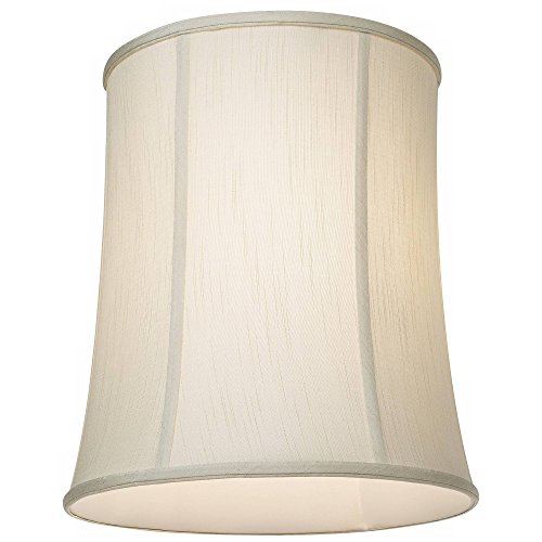 Creme Medium Deep Drum Lamp Shade 12" Top X 14" Bottom X 16" High (Spider) Replacement With Harp And Finial - Imperial Shade #TOP4