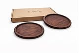 Sabai'ly - 2 Portavelas Elegantes de Nogal - Ø 10 cm ⇧ 1 cm (Borde...