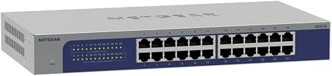 NETGEAR Switch Ethernet, non gestito a 24 porte (GS524), Montaggio su scrivania, a parete o su rack