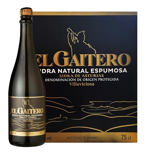 El Gaitero Sidra Etiqueta Negra, Sidra con Denominación de Origen (Dop), Caja de 6 Botellas de 75Cl