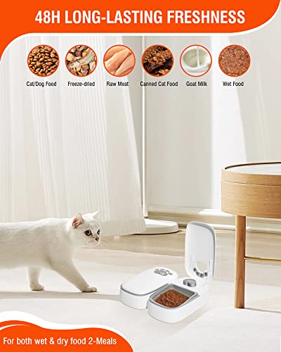 Madatop Automatic Wet Food Cat Feeders,2 Meals Digital Microchip Cat Feeder For Dog & Cat,Dry Or Semi-Moist Pet Food Dispenser With 48 Hours Timer,Tamper Resistant Design (Cat Feeder) #TOP1