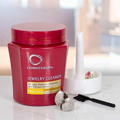 Connoisseurs Jewellery Cleaning Bath - Liquid Cleaner Solution for Gold, Diamonds, Platinum & Precious Stones - Dip Tray & Brush Included - 250ml