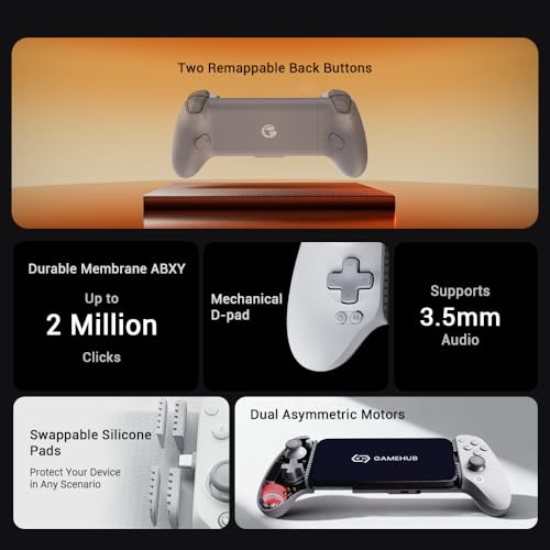 GameSir G8 Plus Mfi Phone Controller für iPhone 15/16/17/iPad Mini & Android, iPad-Gamepad mit Hall-Effekt-Sticks/Triggern, zwei Rückseitentasten, spielbar mit Genshin Impact, PUBG Mobile，Minecraft