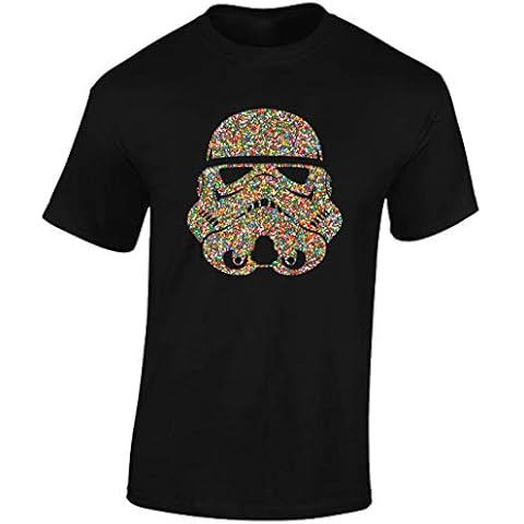 JLB Print Trooper Helmet Hundreds Space Wars Sci Fi Movie Film Inspired Premium Quality Regular Fit T-Shirt Top for Men and Teens - Black/X-Large Cover
