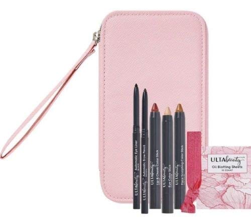 Ulta Beauty Pink Wristlet Makeup Set Eyeliner Brown Pencil and Face Sculpting Set (Limited Edition)