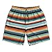 AQRJKHD Men's Swim Trunks Fashion Striped Quick Dry Board Shorts with Pocket Swimsuit Swimwear Men Beach Shorts White