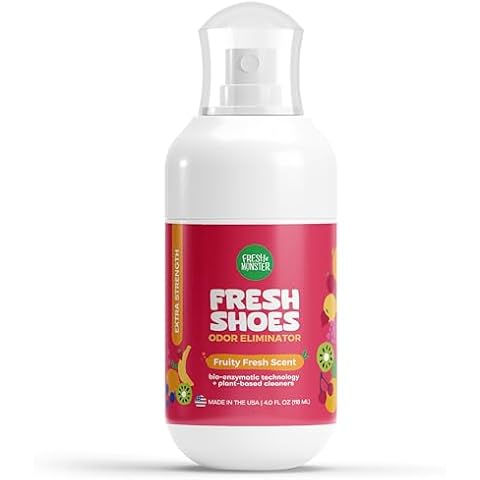 FRESH MONSTER Deodorizing Shoe Spray for Kids & Teens, Shoe Deodorizer Spray with All-Day Odor Protection, Bio-Enzyme Technology, Eliminates Odors, Fruity Fresh, 4 oz Cover
