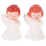 jojofuny 2 Pcs Mini Angels Figurines, Mini Child Angel Statue Resin, Praying Angels Figurines, for Table Photo Prop Birthday Gift, Perfect for Meditation Stress Relief Mood-Boosting Bath Yoga