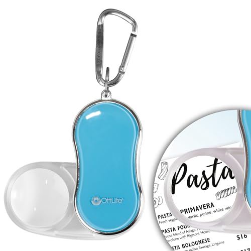Pocket LED Magnifier w/Carabiner Clip Light Blue Retail
