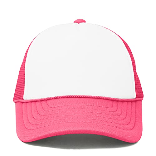 Dalix Baby Girls Boys Trucker Caps Toddler Hats Childrens Infant Hat Neon Pink Wht #TOP3