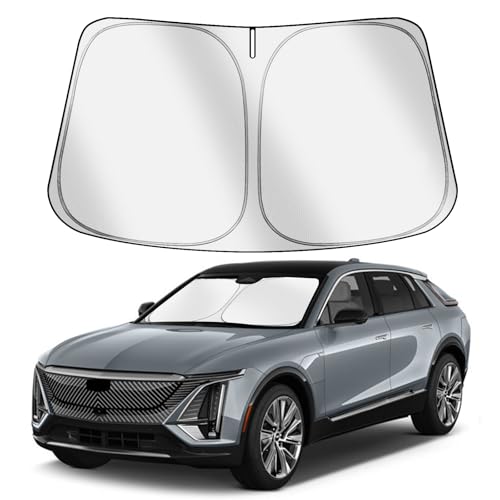 VAWIT Car Windshield Sun Shade Compatible with Cadillac Lyriq Electric 2023-2026 Accessories, Foldable Window Sunshade Block UV Rays and Sun Heat
