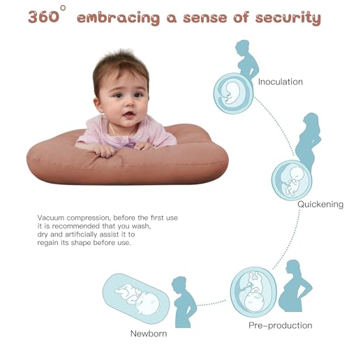Image of Baby Lounger for Newborn, Bionic Design Baby Lounger, Soft Organic Cotton Breathable Lounger for Infants 0-24 Months (Brown)