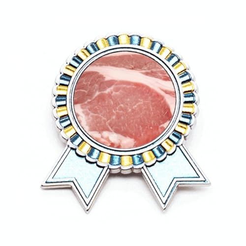 Broche viande crue de porc métal M pin's original badge insolite veste