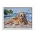 Stupell Industries Coastal Waterfront Scenery Golden Retriever Relaxing Dock, Design by MB Cunningham