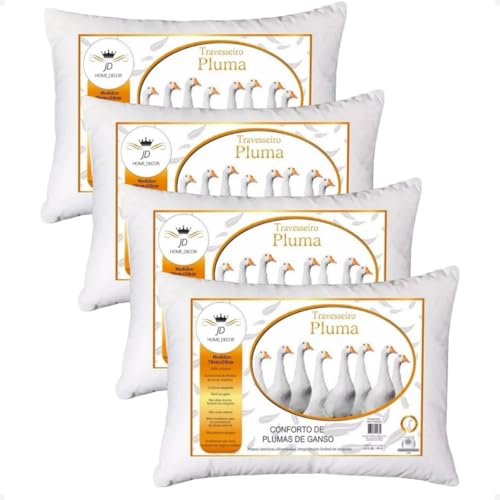 Travesseiro Pluma de Ganso Sintética 70 x 50cm Enchimento Sintético Conforto Qualidade (4)