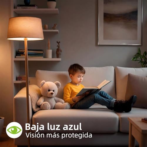iLC Bombilla Inteligente Alexa LED E27, Compatible con Alexa (se necesitan dispositivos Echo), G80 6W Bombilla que Cambia de Color Blanco Cálido 2700K +RGB (Paquete 2) - imagen 7