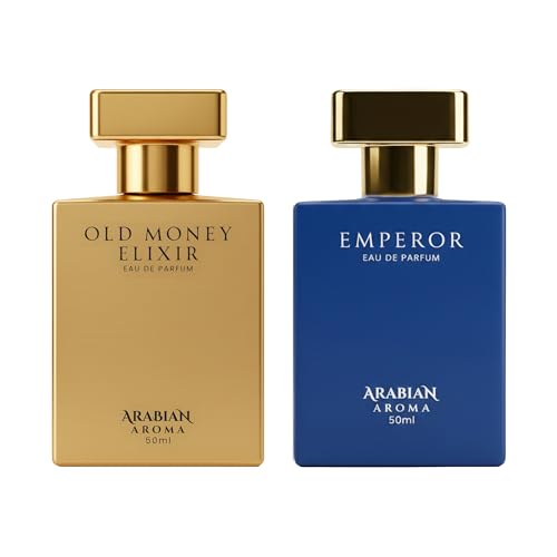 Image of Arabian Aroma Old Money Elixir & Emperor Eau De Parfum Perfume for Men | Long Lasting Luxury Fragrance | Premium Imported Scent | 50ml Perfume Spray for Men (Pack of 2)
