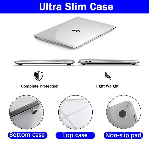 Case For Macbook Air 13 Inch, Gvtech Crystal Clear Case 2020 2019 2018 A2337 M1 A2179 A1932, Plastic Hard Shell & Keyboard Cover & Screen Protector Compatible With Macbook Air 13" Retina #TOP2