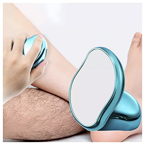 GDFHOMER éPilateur en Gomme De Cristal, Nano Peel Indolore, Facile à Transporter Epilateur Physique, Appliquer sur n'importe Quelle Partie du Corps Crystal Smooth, Appareil D’Epilation (1Pcs),Blue Cover