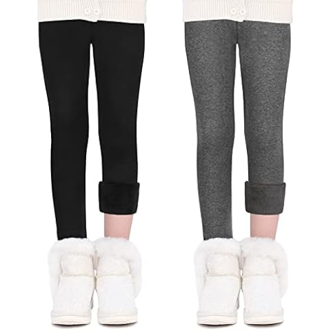 Witwot Girls Fleece Lined Thermal Leggings Cover