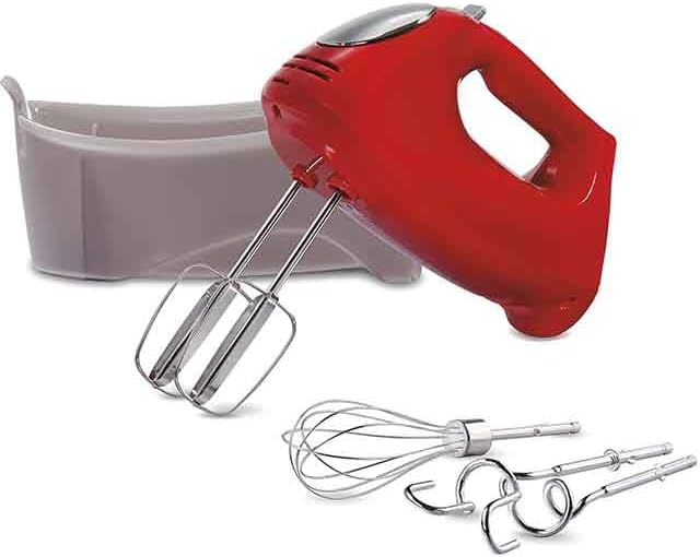 Electric Hand Mixers for Baking & Cooking, Kitchen Food Mixer, Red, 6-Speed
