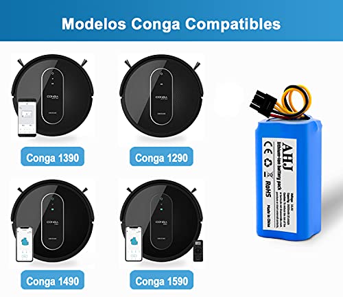 AHJ 14,4V 2600mAh Li-Ion Batería de Repuesto Compatible con Cecotec Conga  1290 1390 1490 1590 Robot Aspiradoras con… – TiendaOutlet
