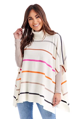 Mud Pie Women's Juno Stripe Poncho2