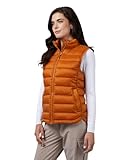 32 Degrees Heat Women's Lightweight Poly-Fill Packable Vest | Zippered Pockets | Layering | Water Repellent, Pumpkin Spice, Medium