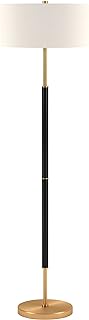 Henn&Hart 61" Modern 2-Light Floor Lamp, Flat Black