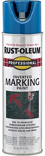 Rust-Oleum Caution Blue 2524838 Professional Inverted Marking Spray Paint, 15 oz., (Pack of 1)