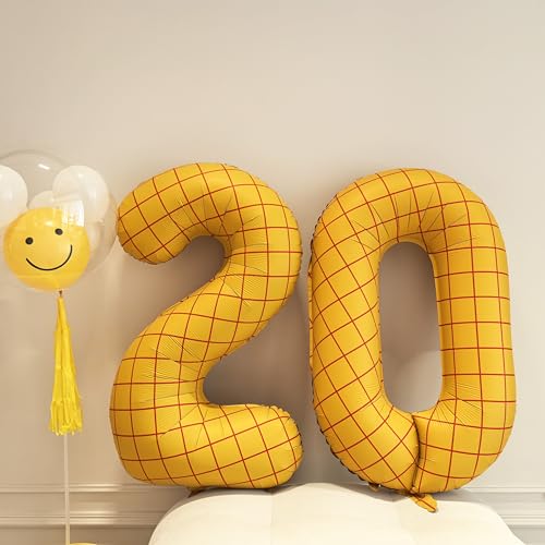 Image of 40 inch Large Number Balloon 28 Toy Inspired Story Yellow Birthday Balloon | Western Rodeo Party Supplies Boy Girl Story Anniversary Kids Birthday Party Cowboy Farm Themed Baby Welcome Decorations
