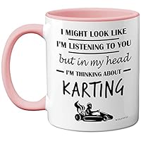 Regalo personalizzato – Tazza grande Go Kart (Sport e Hobby, motivo design, colore: bianco, qualsiasi nome/Messaggio sul tuo unico, Kart Racing auto da corsa