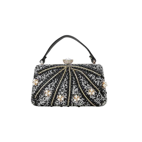 Sac de soirée pour femme strass pochette spacieuse anti-perte de perles