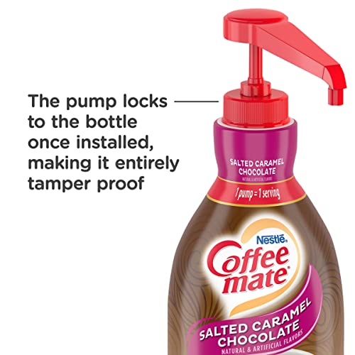 Coffee Mate Salted Caramel Liquid Concentrate, 1.5 Liter Pump Bottle With By The Cup Coffee Scoop #TOP2