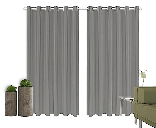 Cortina Corta Luz 2,50m X 2,20m 100% Blackout PVC Cinza Para Sala Ou Quarto Para Varão Simples