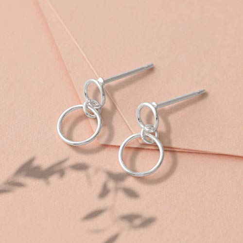 Boma Jewelry Sterling Silver Two Circle Drop Stud Earrings4