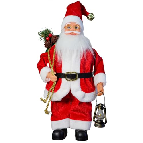 wedfcvrt 34CM Figure du Père Noël, décoration de Noël Debout Figurines du Père Noël, Père Noël Plus âgés Poupées Red Relus, Chiffres Noël Mignon Ornement Poupée Fenêtre Les pour Décor Festif, Cadeau