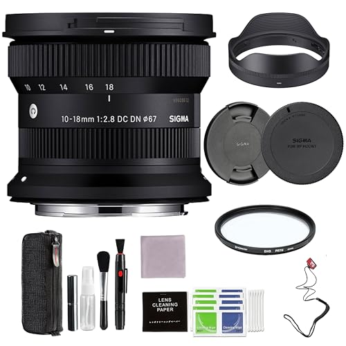 Sigma 10-18mm f/2.8 DC DN Contemporary Lens (Canon RF-S) with Pixel Advance Accessories and Travel Bundle | 207972 | Sigma 10-18mm f/2.8 Canon
