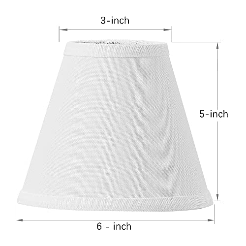 Small Lamp Shade Clip On White Chandelier Lamp Shades Set Of 6,3-Inch By 6-Inch By 5-Inch,Line #TOP2