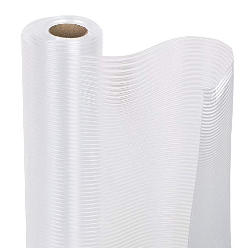 Smart Design Wire Rack Shelf Liner - Ribbed Grip - 18 Inch x 4 Feet - NSF Certified - for Steel Metal Shelves - Home Garage and Kitchen - Clear